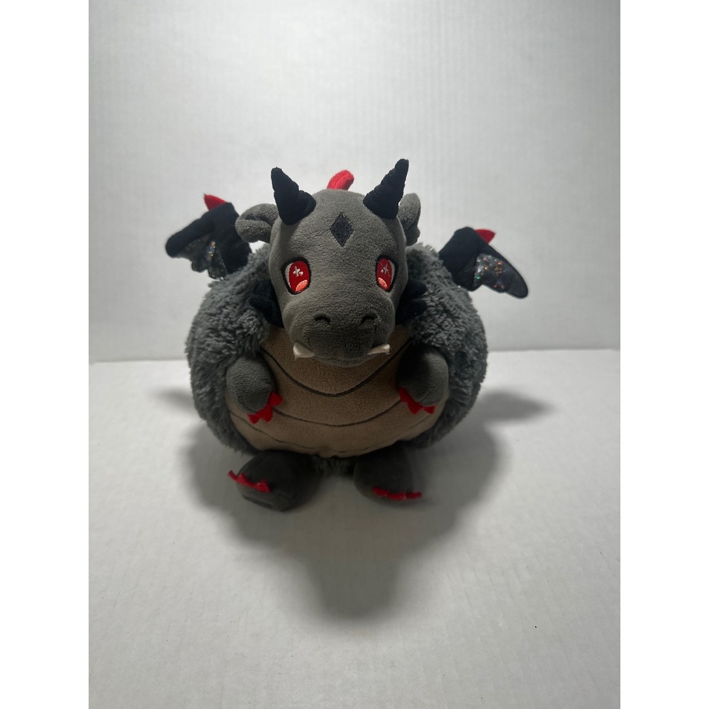 Squishable Mini Dark Dragon 9 Inch Grey Red Black Plush Stuffed Animal Toy